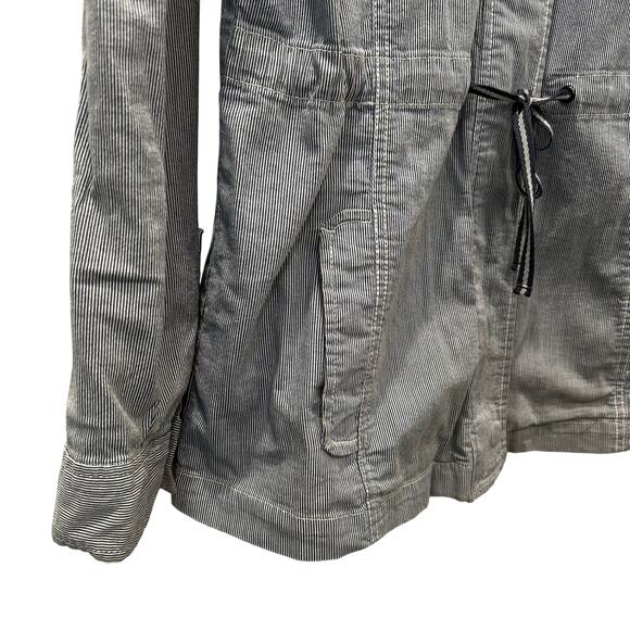 Gap  Seersucker Jacket Blue White Size Medium Hooded - Picture 6 of 14